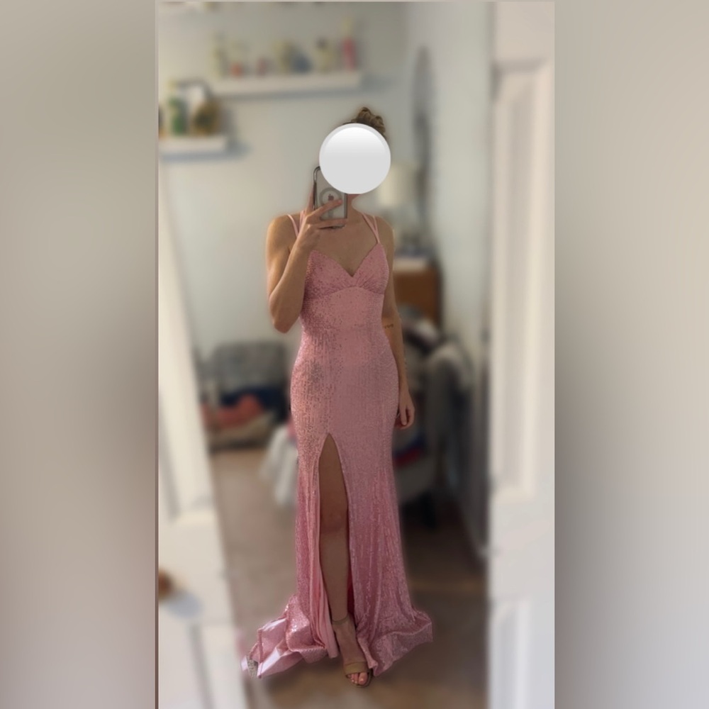 Pink Sequin Prom Dress Womens Size S